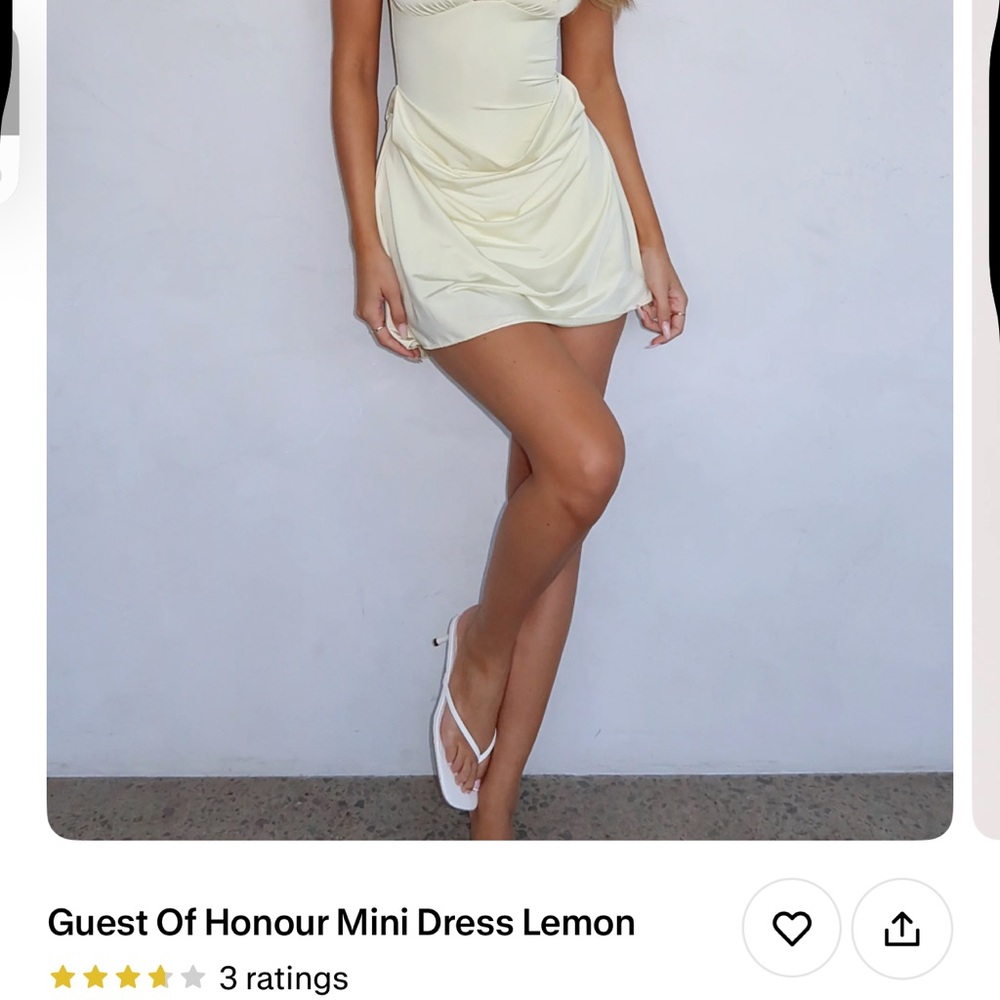 White Fox Boutique Lemon Draped Mini Dress